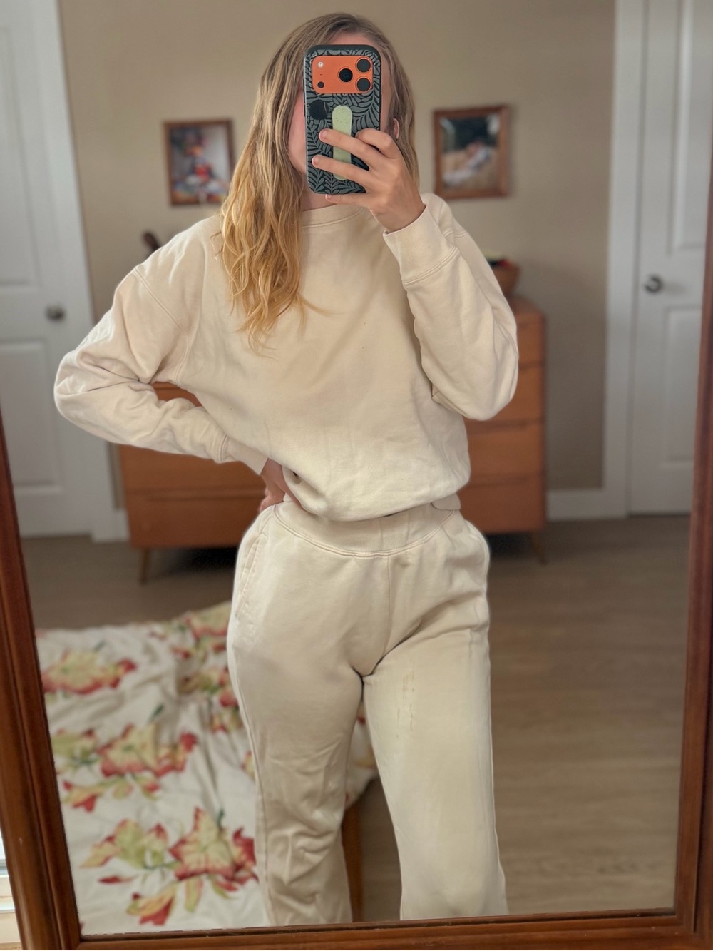 Girlfriend Collective Ivory Sweatshirt & Joggers Set